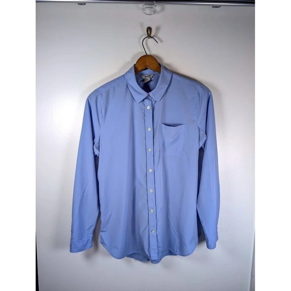 Duluth Trading Co Womens Button‎ Up Shirt Medium Performance Pastel Minimalist